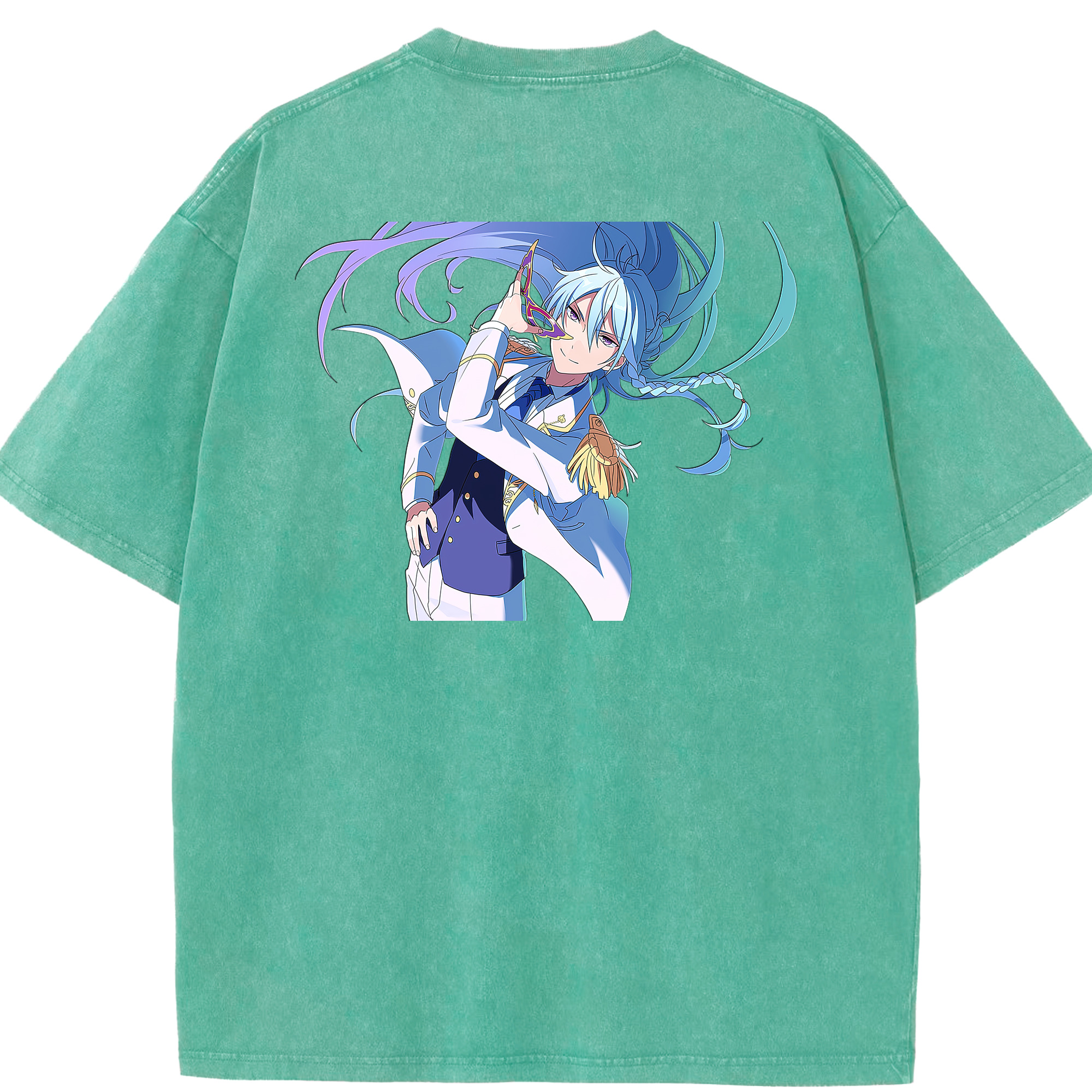 （画像用） あんさんぶるスターズ! Ensemble Stars 綿100% ヴィンテージ風 半袖Tシャツ（背面プリント）